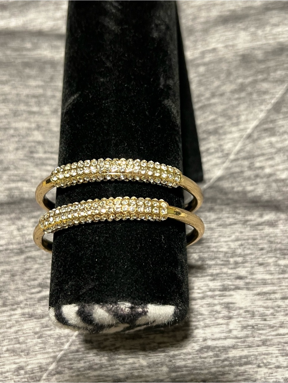 Gold-Tone Crystal Double Row Cuff Bracelet - Gold never wormed